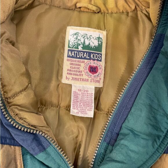NATURAL KIDS BY JONATHAN STONE UNISEX MULTICOLOR PUFFY COAT JACKET SIZE 18/20 - Picture 7 of 16